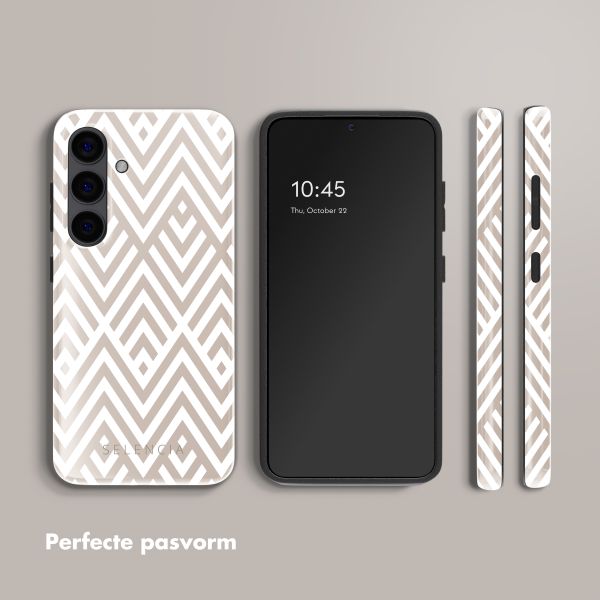 Selencia Vivid Tough Backcover Samsung Galaxy S24 - Beige Zigzag