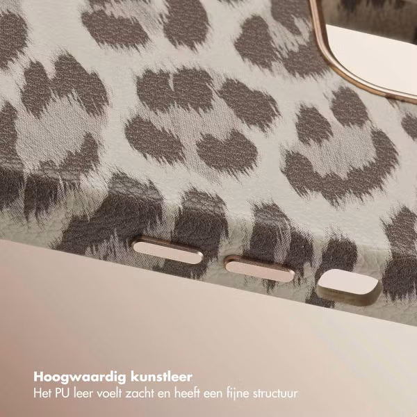 Selencia Sabi Backcover Panterprint met MagSafe Apple iPhone 13 - Soft Ivory