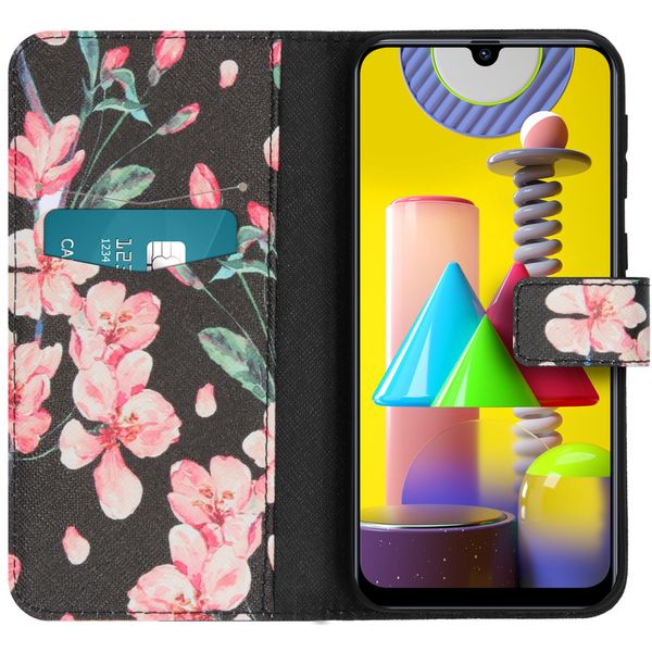 imoshion Design Softcase Bookcase Samsung Galaxy M31 - Blossom Watercolor Black