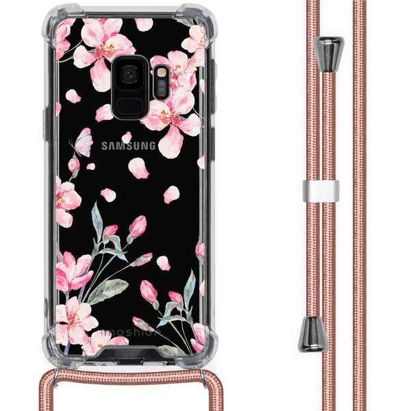 imoshion Design hoesje met koord Samsung Galaxy S9 - Bloem - Roze