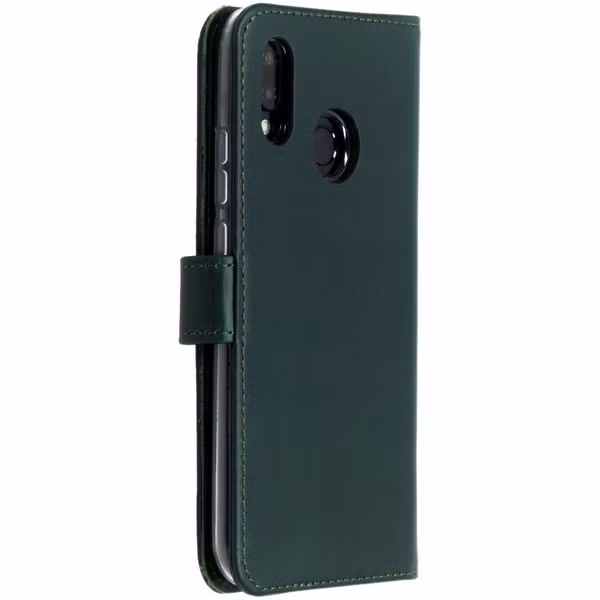 Selencia Echt Leren Bookcase Huawei P20 Lite - Groen