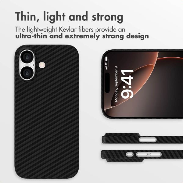 Accezz MagSafe Kevlar® Back Cover Apple iPhone 16 - Black