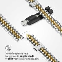 Selencia Jubilee stalen bandje Apple Watch Series 1 t/m 9 / SE (38/40/41 mm) | Series 10 / 11 (42 mm) - Zilver & Goud