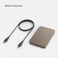 Selencia Vivid Powerbank 5,000 mAh - Wireless Powerbank - Compatible with MagSafe and Qi - Desert Gold / Happy Dots Burgundy