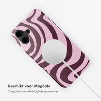 Selencia Vivid Backcover met MagSafe Apple iPhone 16 - Wavy Swirl Pink Plum