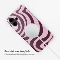 Selencia Vivid Tough Backcover met MagSafe iPhone 16 - Wavy Swirl Pink Plum