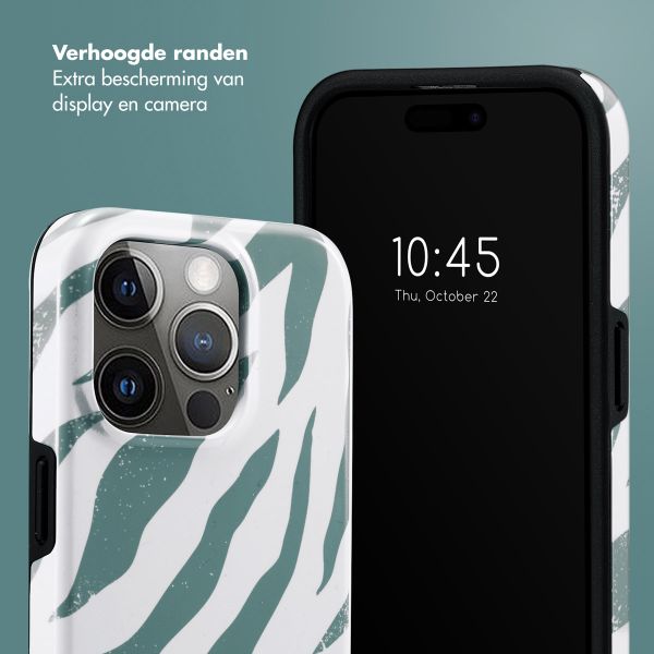 Selencia Vivid Backcover Apple iPhone 15 Pro - Colorful Zebra Pine Blue