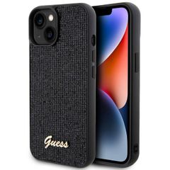 Guess Disco Script Backcover iPhone 15 - Zwart