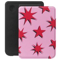 Selencia Vivid Bookcase Kobo Clara Colour / Clara BW - Stars Rubine Red Light Pink