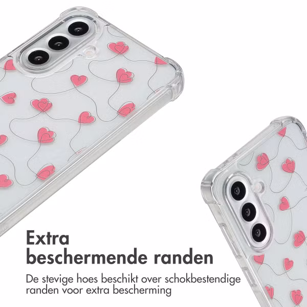imoshion Design hoesje met koord Samsung Galaxy A56 - Dusty Rose Connected Hearts