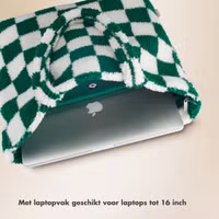 Selencia Zaya Tote Bag - Teddy Laptoptas 16 inch - Checkered Green