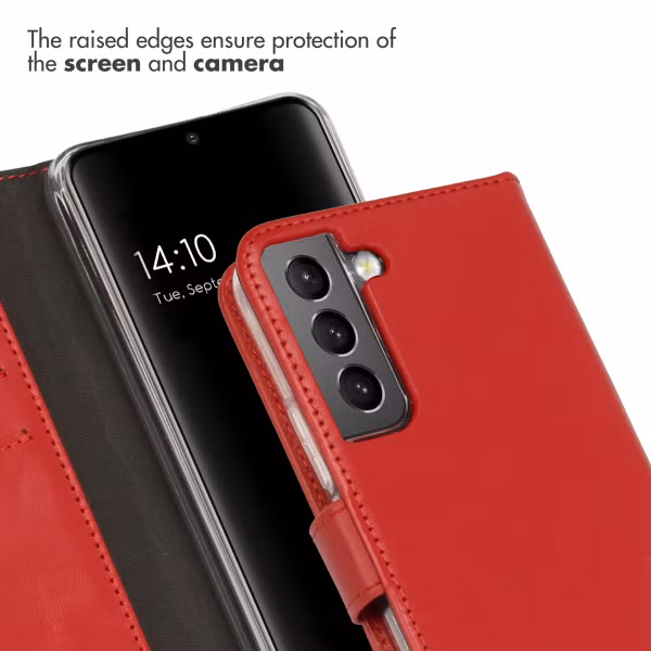 Selencia Echt Leren Bookcase Samsung Galaxy S22 - Rood
