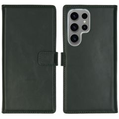 Selencia Echt Leren Bookcase Samsung Galaxy S24 Ultra - Groen
