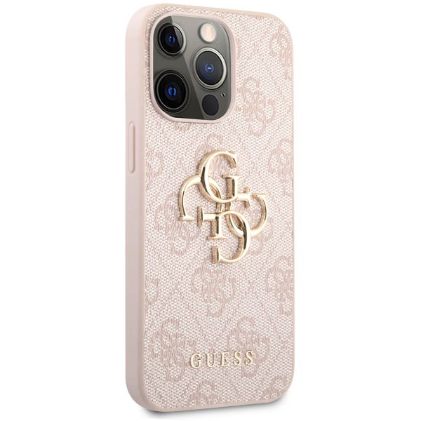 Guess 4G Metal Logo Backcover Apple iPhone 13 Pro Max - Roze