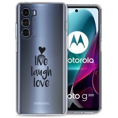 imoshion Design hoesje Motorola Moto G200 - Live Laugh Love - Zwart