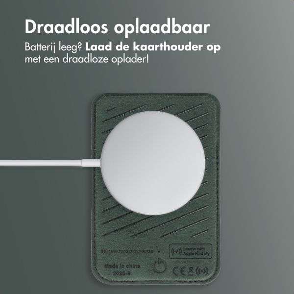Accezz Magnetische Leren Kaarthouder - Geschikt voor Apple Find My - Cedar Green