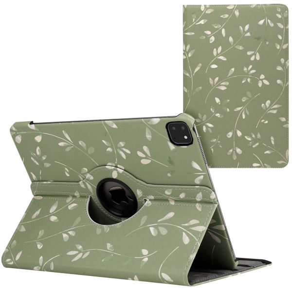 imoshion 360° Draaibare Design Bookcase iPad Pro 12.9 (2018 / 2020 / 2021 / 2022) - Green Flowers