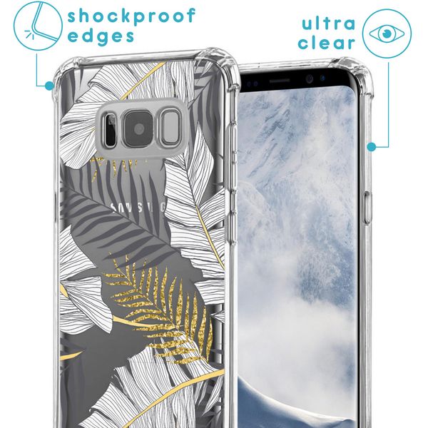 imoshion Design hoesje met koord Samsung Galaxy S8 - Bladeren - Zwart / Goud