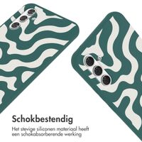 imoshion Siliconen design hoesje met koord Samsung Galaxy A54 (5G) - Petrol Green Groovy