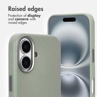 Accezz Leather Back Cover with MagSafe Apple iPhone 16 - Light Grey