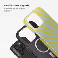 Selencia Vivid Backcover met MagSafe Apple iPhone 15 Pro - Zebra Winter Sky Titanium Yellow