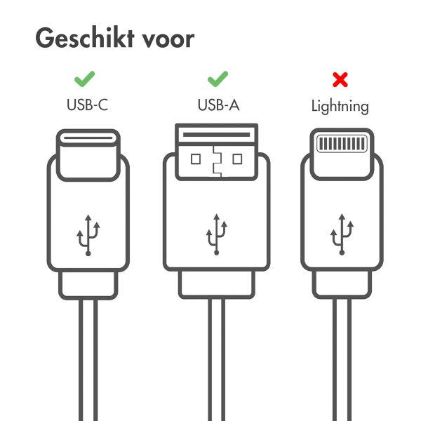 imoshion Braided USB-C naar USB kabel - 2 meter - Zwart