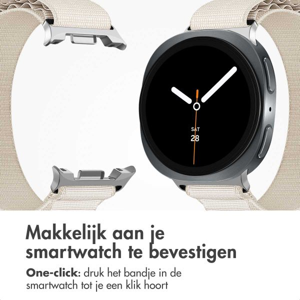 imoshion Nylon Alpine bandje Samsung Galaxy Watch 8 (40/44mm) / Classic (46mm) - Wit