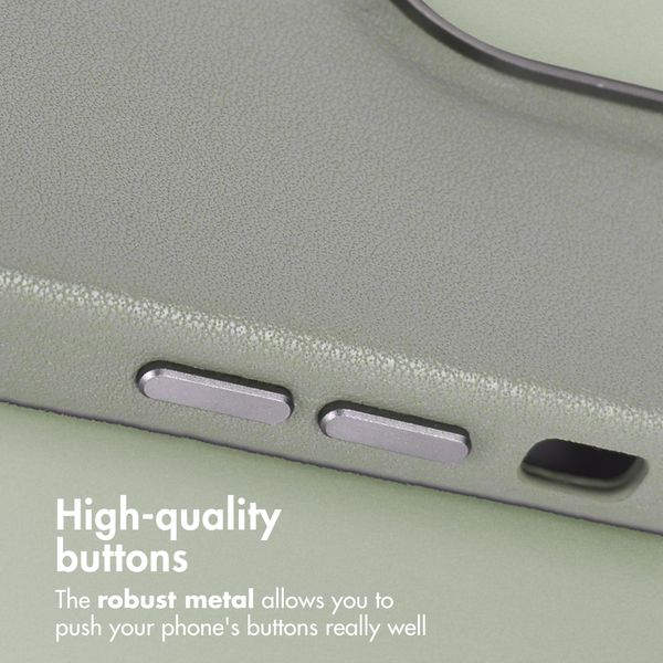Accezz Leather Back Cover with MagSafe Apple iPhone 14 Pro - Light Grey