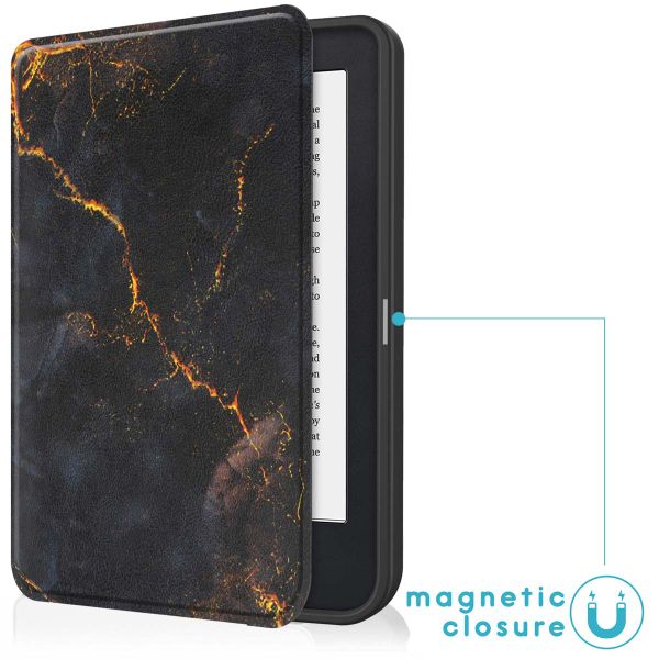 imoshion Design Slim Soft Case Sleepcover Kobo Clara 2E / Tolino Shine 4 - Black Marble