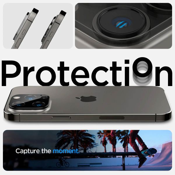 Spigen GLAStR Camera Protector Glas 2 Pack Apple iPhone 14 Pro / 14 Pro Max - Zwart