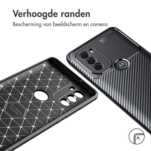 imoshion Carbon Softcase Backcover Motorola Moto G71 - Zwart