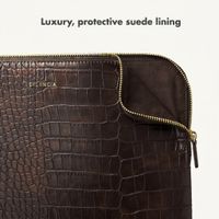 Selencia Croco laptop sleeve 13 inch - Choco Brown