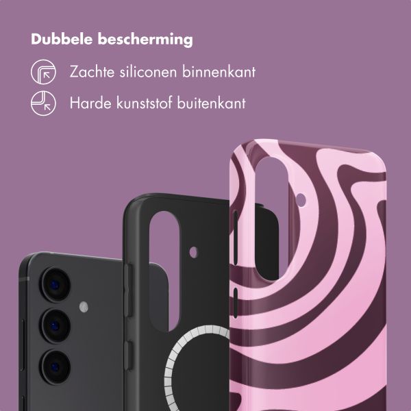 Selencia Vivid Backcover met MagSafe Samsung Galaxy S24 - Wavy Swirl Pink Plum