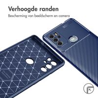 imoshion Carbon Softcase Backcover Motorola Moto G60s - Blauw