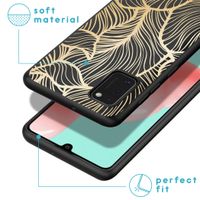 imoshion Design hoesje Samsung Galaxy A41 - Bladeren / Zwart