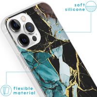 imoshion Design hoesje iPhone 13 Pro Max - Marmer - Gebroken Blauw