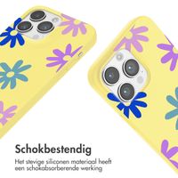 imoshion Siliconen design hoesje met koord iPhone 14 Pro - Yellow Flower Distance