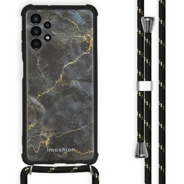 imoshion Design hoesje met koord Samsung Galaxy A13 (4G) - Black Marble