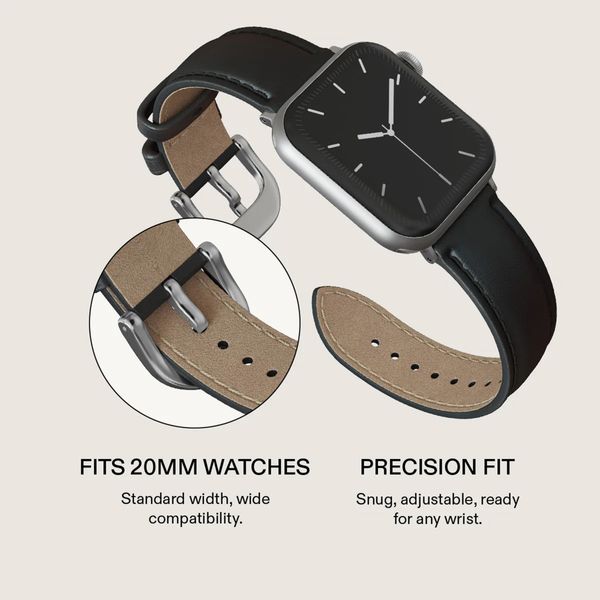 Burga Genuine Leather Band Apple Watch | 38/40/41/42 mm - Don't Text / Silver