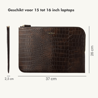 Selencia Croco Laptophoes 15-16 inch - Laptopsleeve - Choco Brown