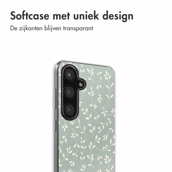 imoshion  Design hoesje Samsung Galaxy S25 - Smoke Green Flowers