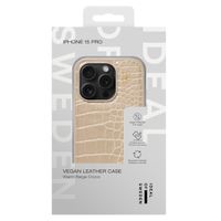 iDeal of Sweden Vegan Leather Backcover iPhone 15 Pro - Warm Beige Croco