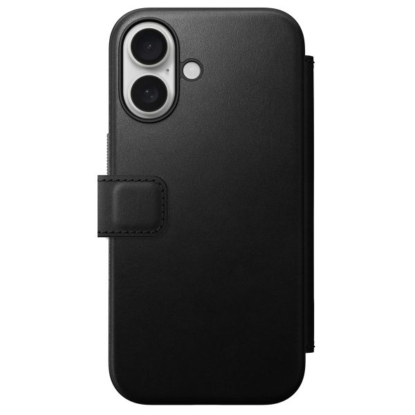 Nomad Modern Leather Folio Bookcase iPhone 16 - Black