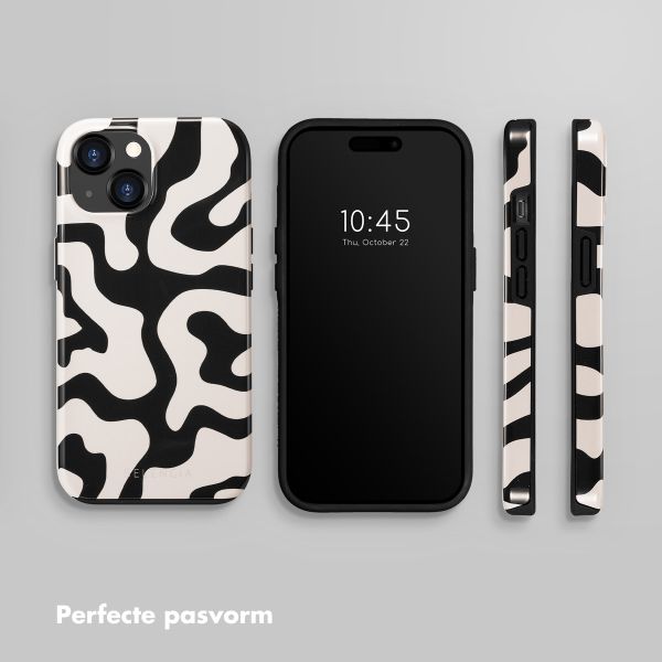 Selencia Vivid Tough Backcover iPhone 15  - Art Wave Black