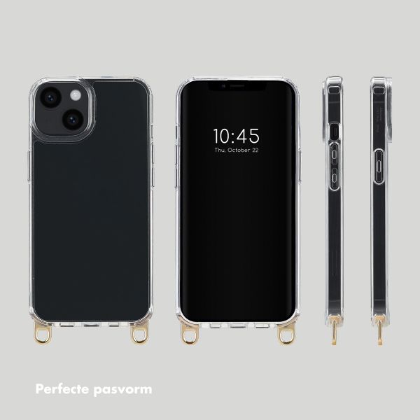 Selencia Transparent Case with Hooks + Lova Wrist Strap Apple iPhone 13 - Tortoise Leopard