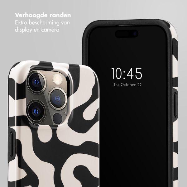 Selencia Vivid Tough Backcover iPhone 15 Pro - Art Wave Black