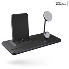 Zens Draadloos oplaadstation 4-in-1 - Aluminium Serie - MagSafe + Apple Watch + USB-C - Zwart