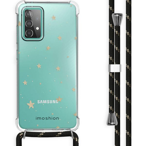 imoshion Design hoesje met koord Samsung Galaxy A52(s) (5G/4G) - Sterren - Goud / Transparant