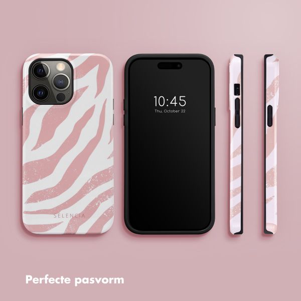 Selencia Vivid Tough Backcover iPhone 14 Pro Max - Colorful Zebra Old Pink