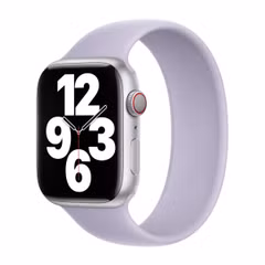 Apple Siliconen solobandje Apple Watch | 44/45/46/49 mm - Maat 12 - Purple Fog